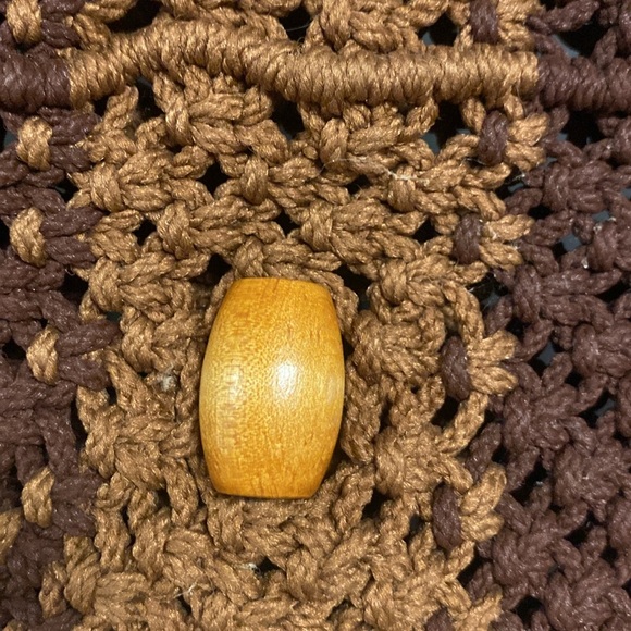 Handmade 70s brown macrame purse - Picture 2 of 7